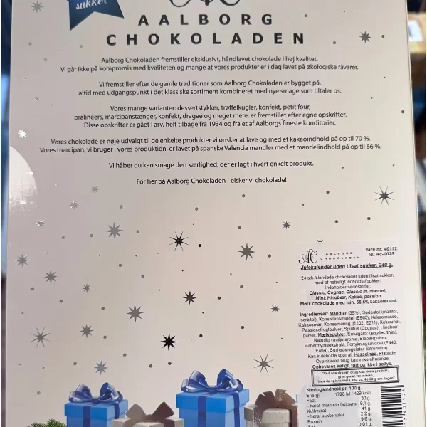 Aalborg chokolade julekalender sukkerfri